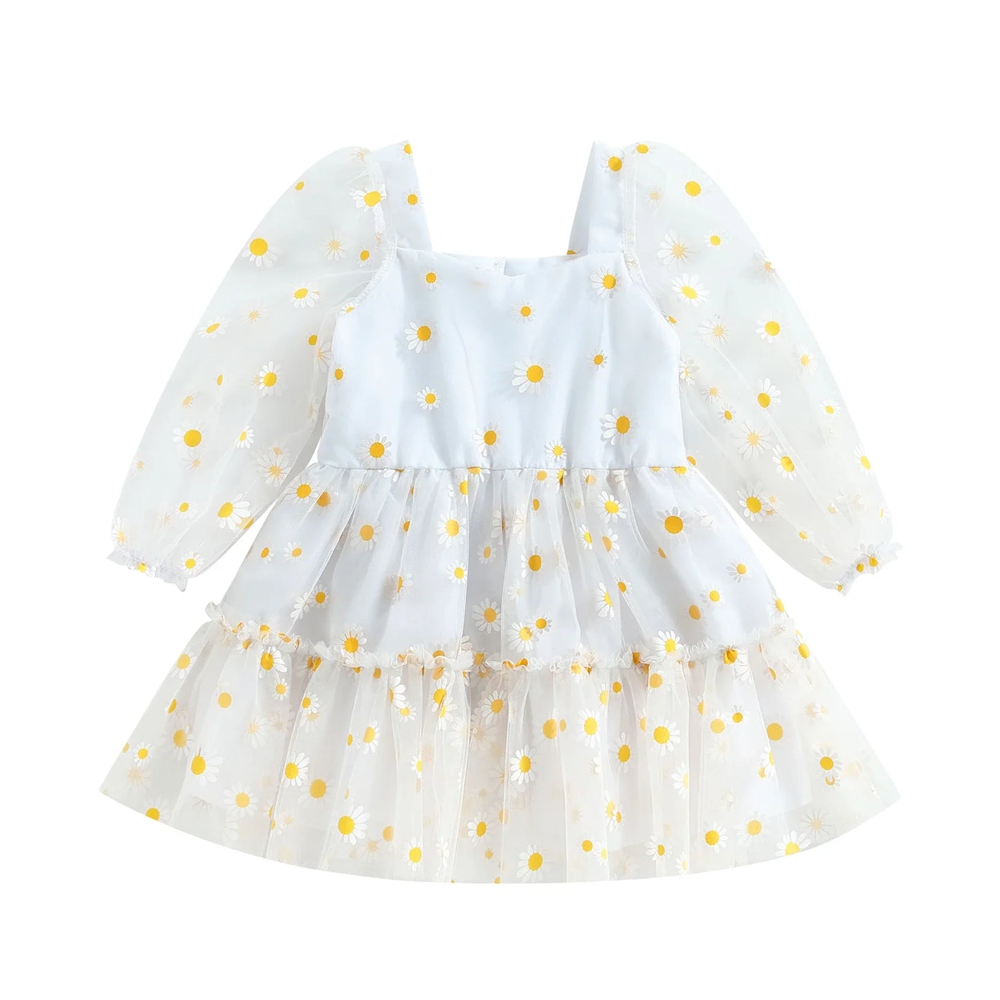 Pudcoco-Robe princesse en tulle à manches longues pour bébé fille, robe trapèze pour tout-petit, élégante, AndrPrint Destroy, maille, fête, 3M-3T