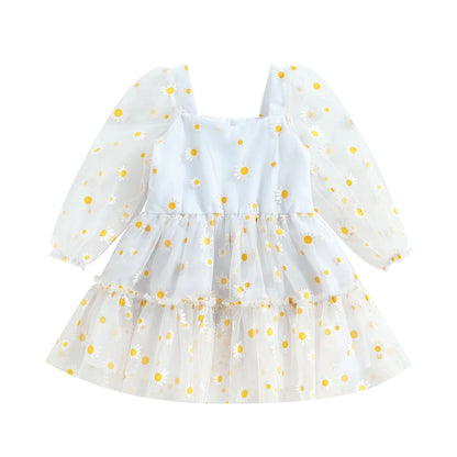 Pudcoco-Robe princesse en tulle à manches longues pour bébé fille, robe trapèze pour tout-petit, élégante, AndrPrint Destroy, maille, fête, 3M-3T