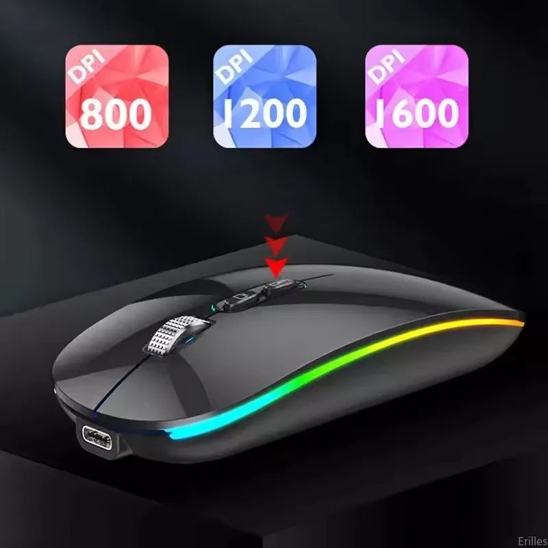 Dual Mode 2.4G Wireless Mouse One-Click Desktop Function Type-C Rechargeable Silent Backlight Mice for Laptop PC New