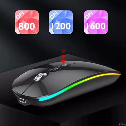Dual Mode 2.4G Wireless Mouse One-Click Desktop Function Type-C Rechargeable Silent Backlight Mice for Laptop PC New