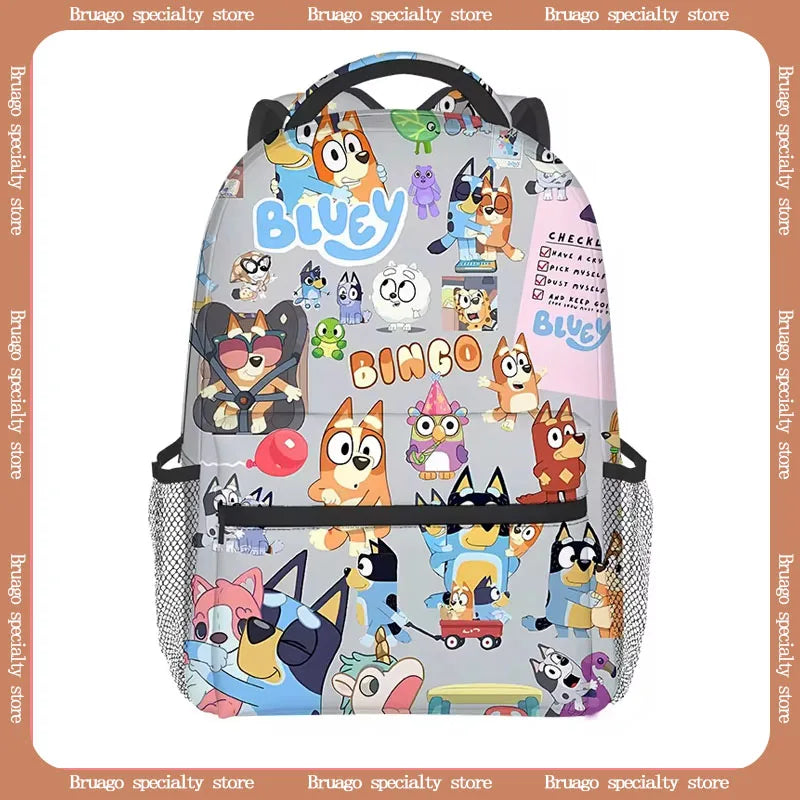 2024 New Bluey Animation Peripheral Children'S Outdoor Storage Bag Printed Backpack School Student Large Capacity Travel Bag