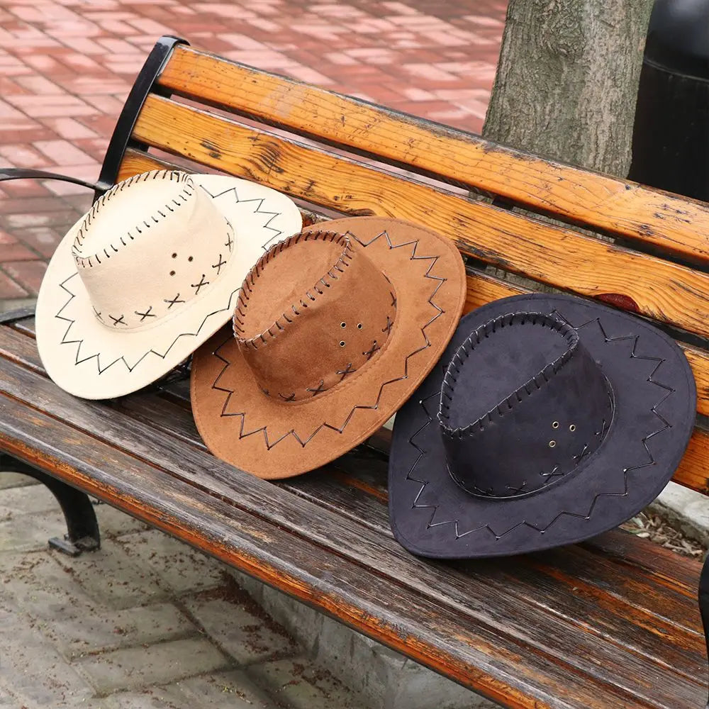 Chapeau de cow-boy en daim Western pour femmes et hommes, casquette unisexe à la mode pour fête costumée