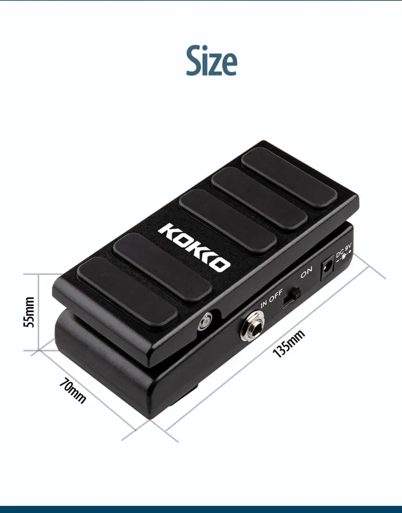 KOKKO Pédale d'effet guitare électrique Wah Volume 2 en 1 Contrôles au pied 2 modes Pédale multi-effets combo Pièces de guitare