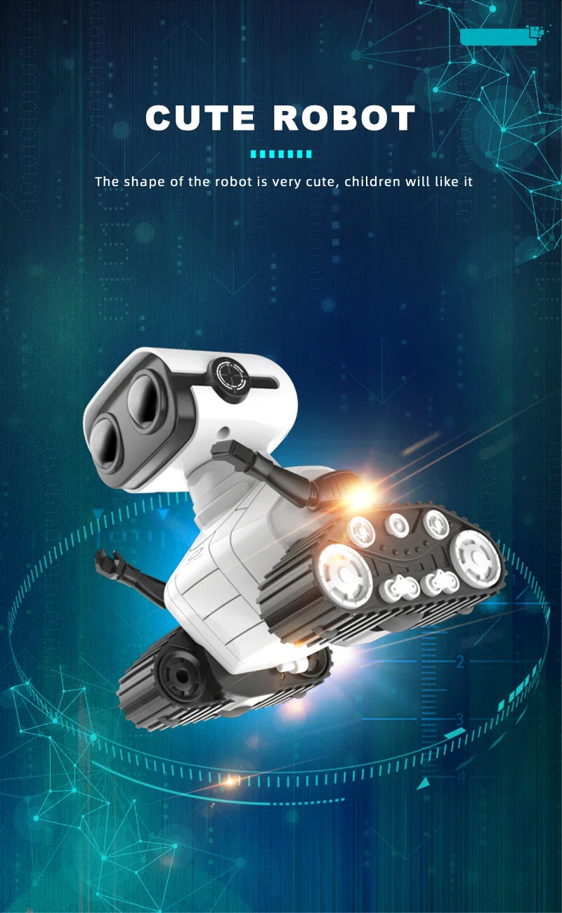 Ebo Robot jouets Robot RC Rechargeable pour enfants garçons et filles jouet télécommandé avec musique et yeux LED cadeau pour enfants