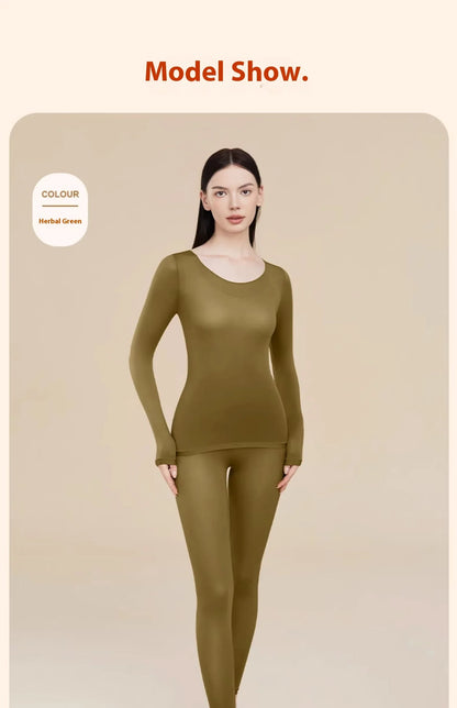 Women's Winter Thermal Underwear, Seamless, Ultra-thin, Single Layer, Shaping, Long Johns, Sexy Ladies Lingerie, L-XL