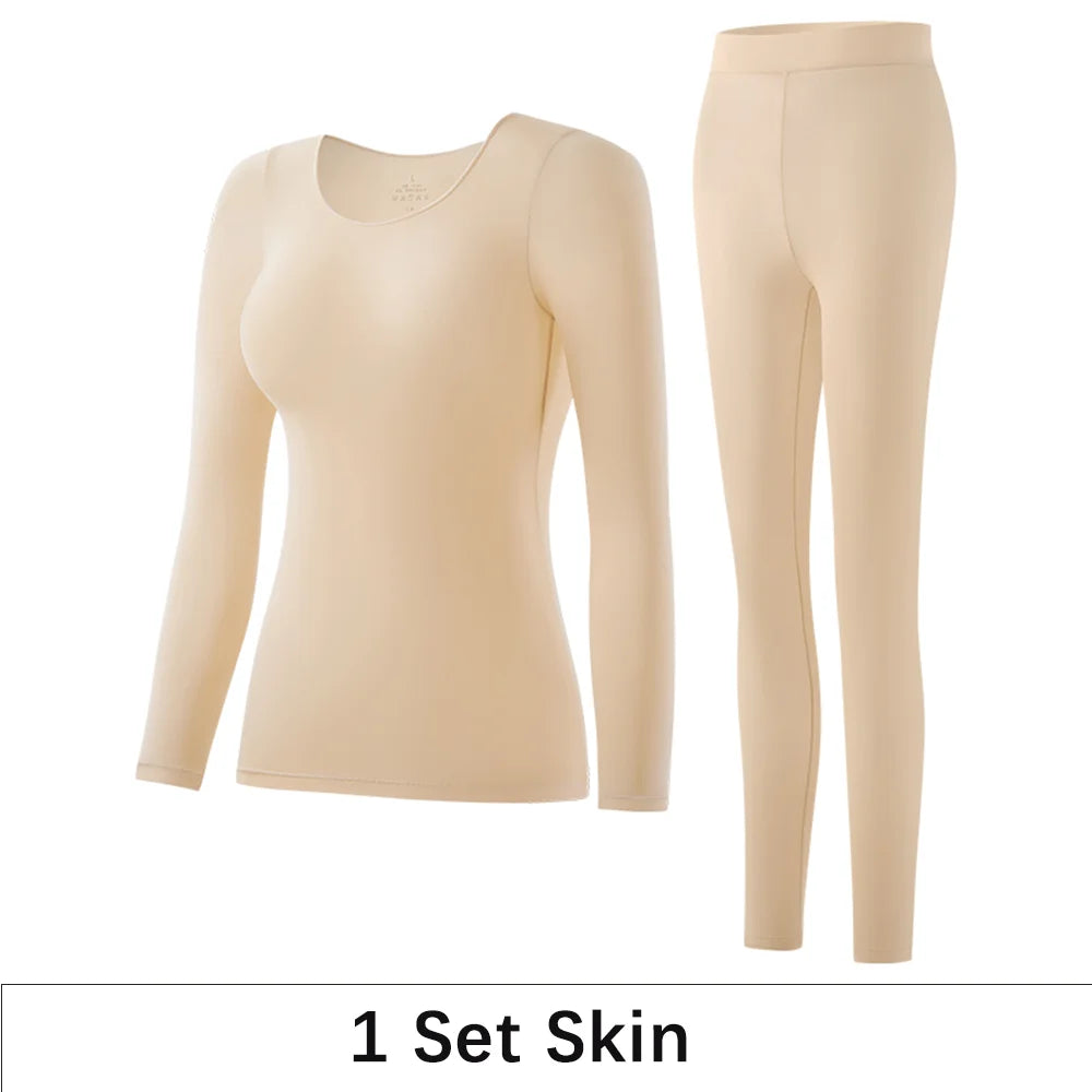POKARLA 1 ensemble de sous-vêtements thermiques chauds intimes Sexy longs Johns femmes en forme de ensembles femme col moyen vêtements de mise en forme thermique