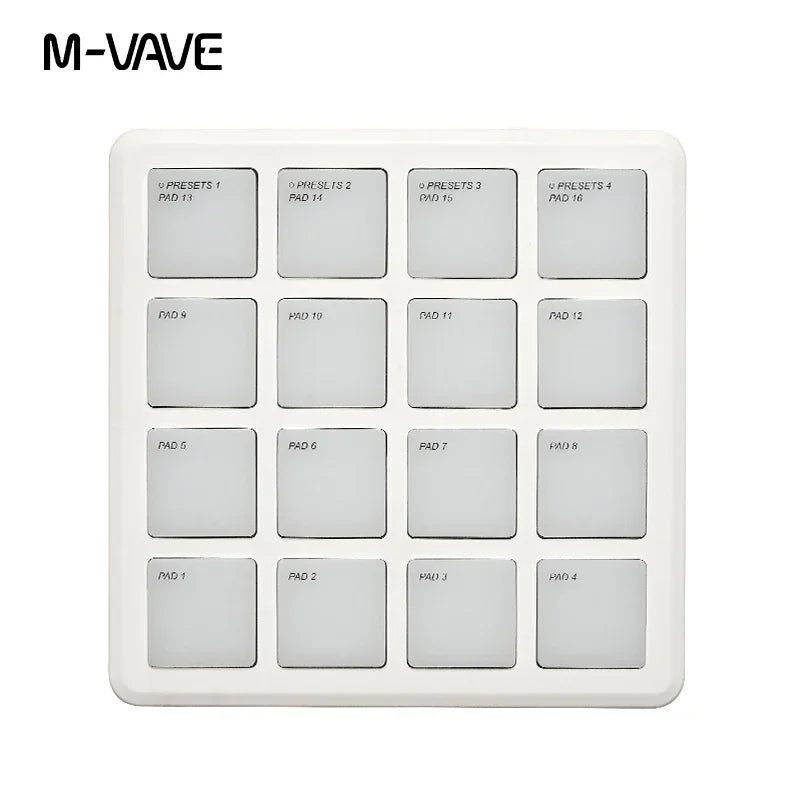 Contrôleur de poche MIDI sans fil M-VAVE SK-16 SMC-PAD, 16 tampons, Instruments de clavier à Percussion adaptés