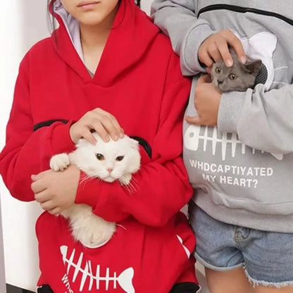 Sweatshirt Cat Lovers Hoodie Dropshipping Kangaroo Dog Pet Paw Pullovers Cuddle Pouch Sweatshirt Pocket Animal Ear Hooded Plus