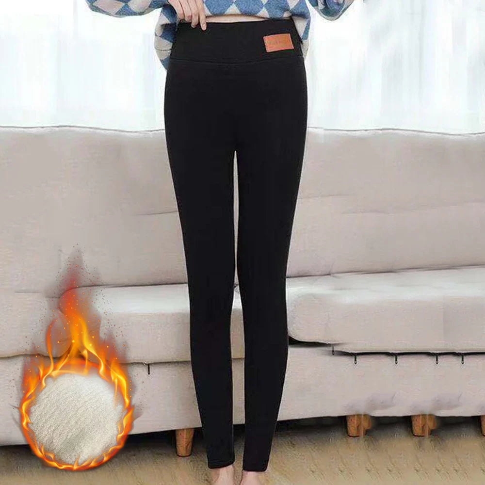 Legging taille haute sans couture pour femme avec intérieur en polaire doux, thermique, chaud, isolé, pour l'hiver. Collant polaire chaud pour femme. Vêtements d'hiver pour femme.