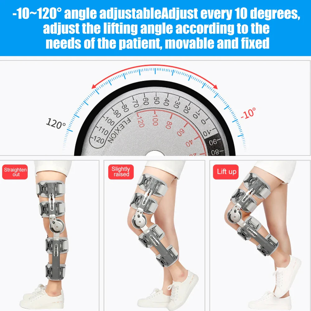 Genouillère à charnière Dean, genouillère post-opératoire pour la stabilisation de la récupération, blessures ACL, MCL et PCL, soutien de jambe réglable Orth4WD