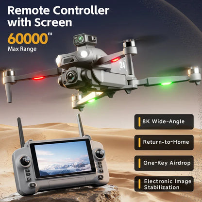 Drone M24 haut de gamme de qualité professionnelle, équipé d'un écran télécommandé 1000M, transmission d'image numérique, quadrirotor sans balais