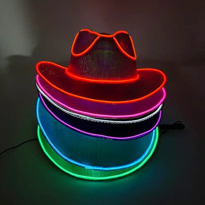 Chapeau de Cowboy nacré, Costume de danse, casquette de Cowgirl scintillante, pour boîte de nuit néon, nouvel arrivage