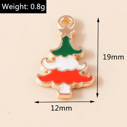 Leslie-Breloques de Noël en émail, arbre flocon de neige, chaussette, cerf, bonhomme de neige, bijoux de bricolage, cadeaux de Noël et du Nouvel An, 10 pièces