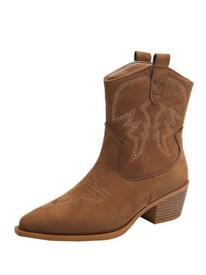 2025 New Cowboy Western Retro Women Boots Leather Handmade Comfortable Shoes for Women Spring Autumn Sexy High Boots Botas Mujer