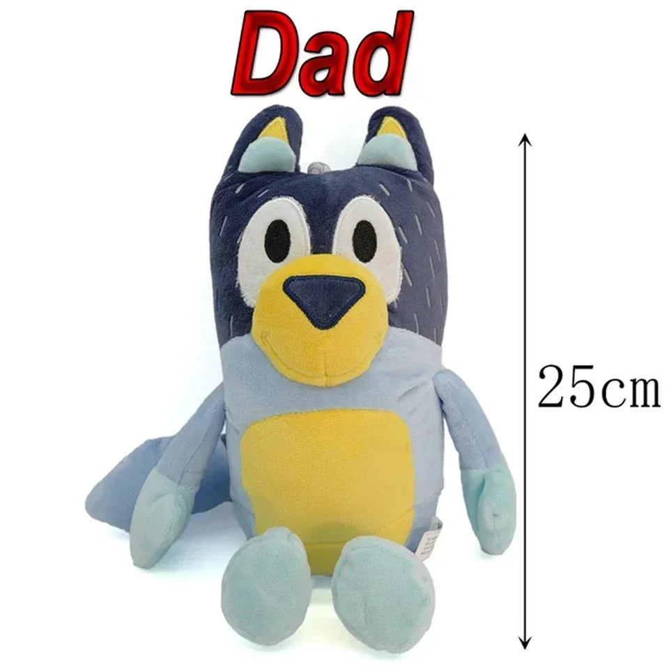 VENTE CHAUDE Peluche chien Bluey Bingo Famille Jouet en peluche dessin animé Chien doux animaux en peluche poupées cadeaux d'anniversaire de Noël Famille Blue-Y Bingo!