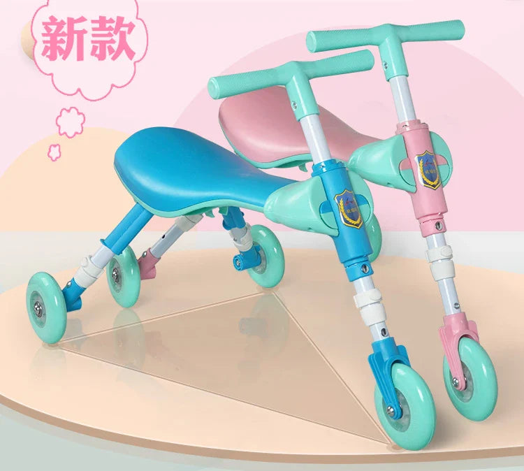 New liftable children's folding large mantis car three-wheeled scooter baby walker 1-6 years old yo-yo car