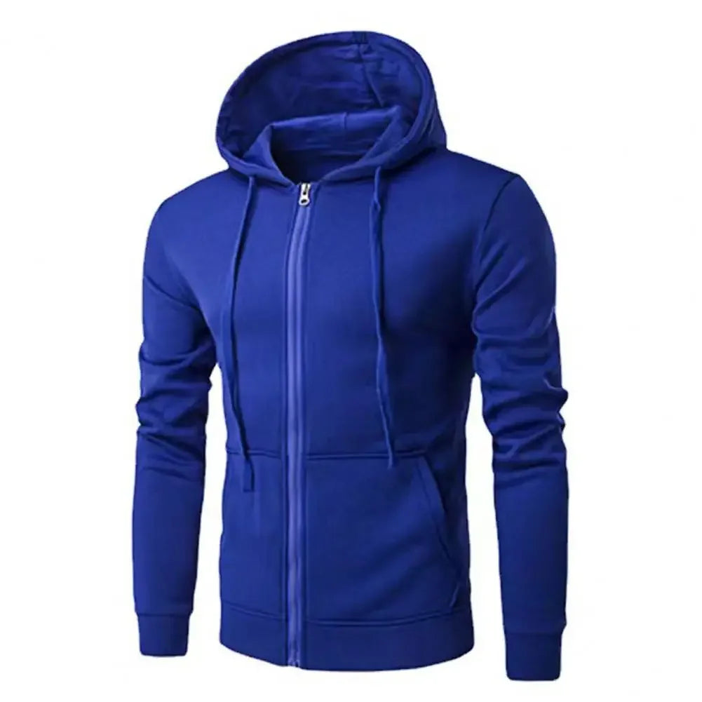 Popular autumn  men's sportswear long sleeved  jacket hooded sweatshirt zipper  closure hooded sweatshirt men's clothing
