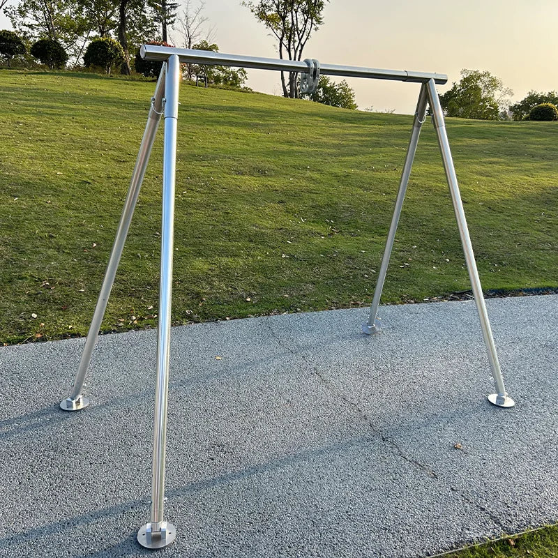 Alloy Magnesium Adjustable Portable Yoga Hammock Stand Aerial Platform Silver Frame with Carry Bags Recommended 3.4m