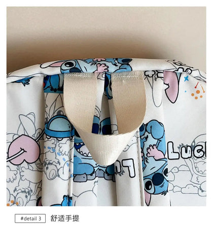 Cartoon Stitch Print Backpack Spacious Lightweight Travel Bag Waterproof School Backpack for College Students Teens Boys Girls