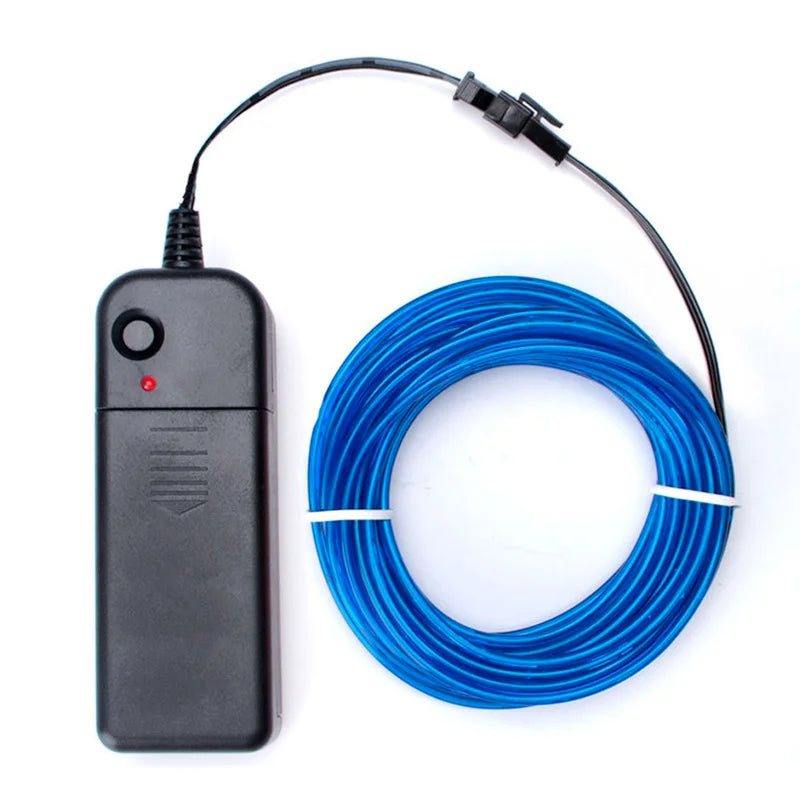 Câble lumineux EL Wire 1m/3m/5m, lumières d'ambiance intérieure de voiture, fête de danse, maison, néon, bricolage, Costumes, décoration, bande LED, lumière ambiante