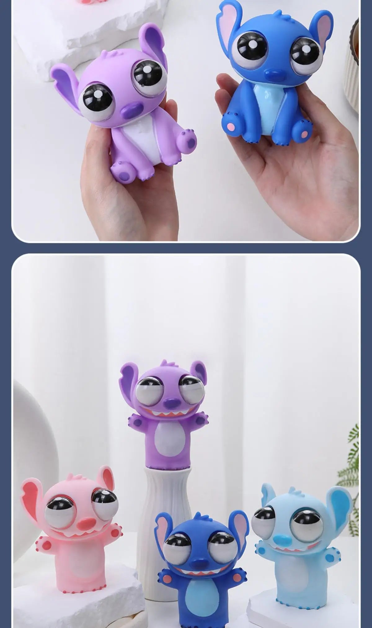New Stitch Squishy Stress Relief Toy Pop Out Eye Funny Fidget Sensory Toy for Adults Kids Anxiety Relief Desk Decor Funny Gift