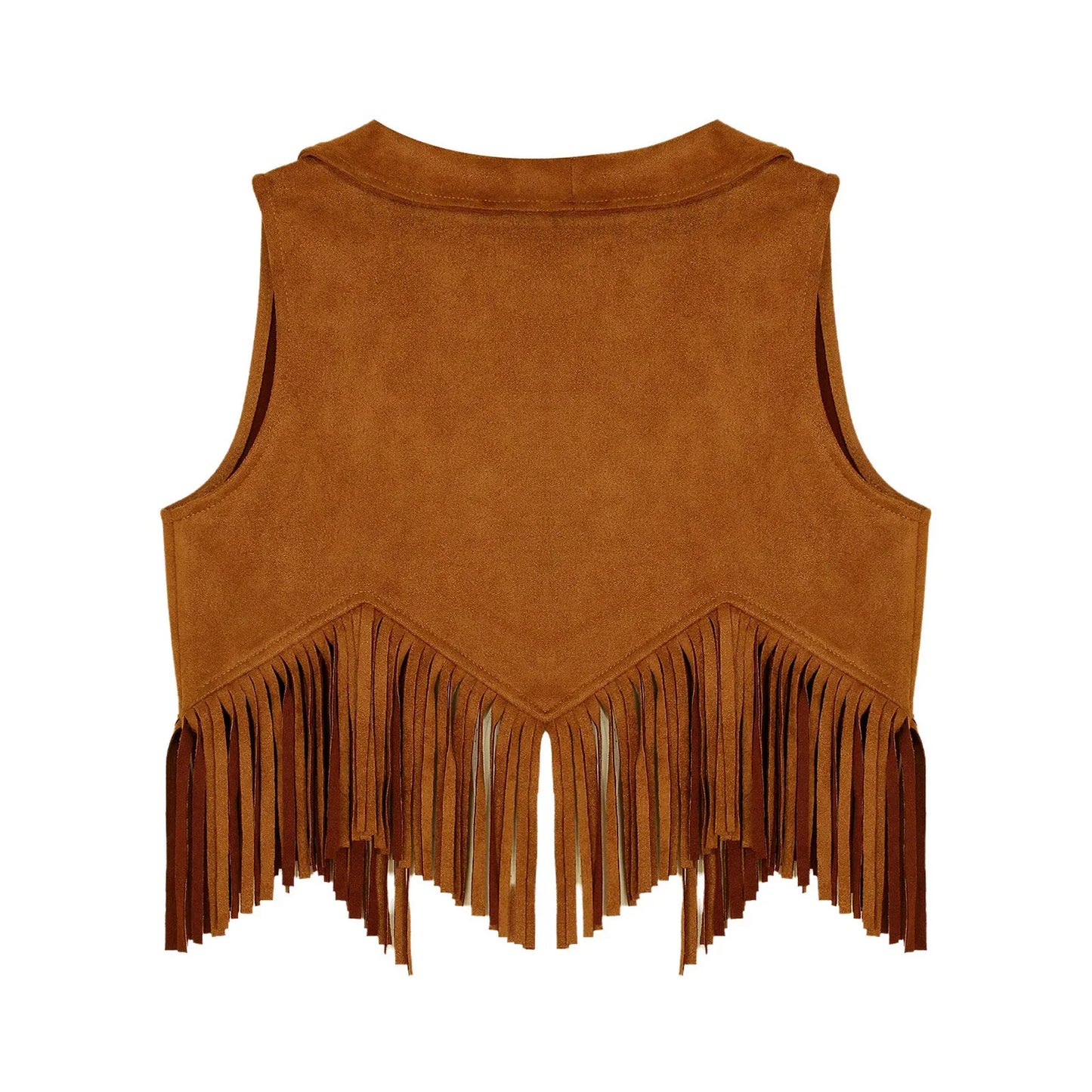 Gilet de Cowboy occidental pour enfants, garçons et filles, Costume de Cosplay d'halloween, pompon en daim, manteau ouvert sur le devant, hauts
