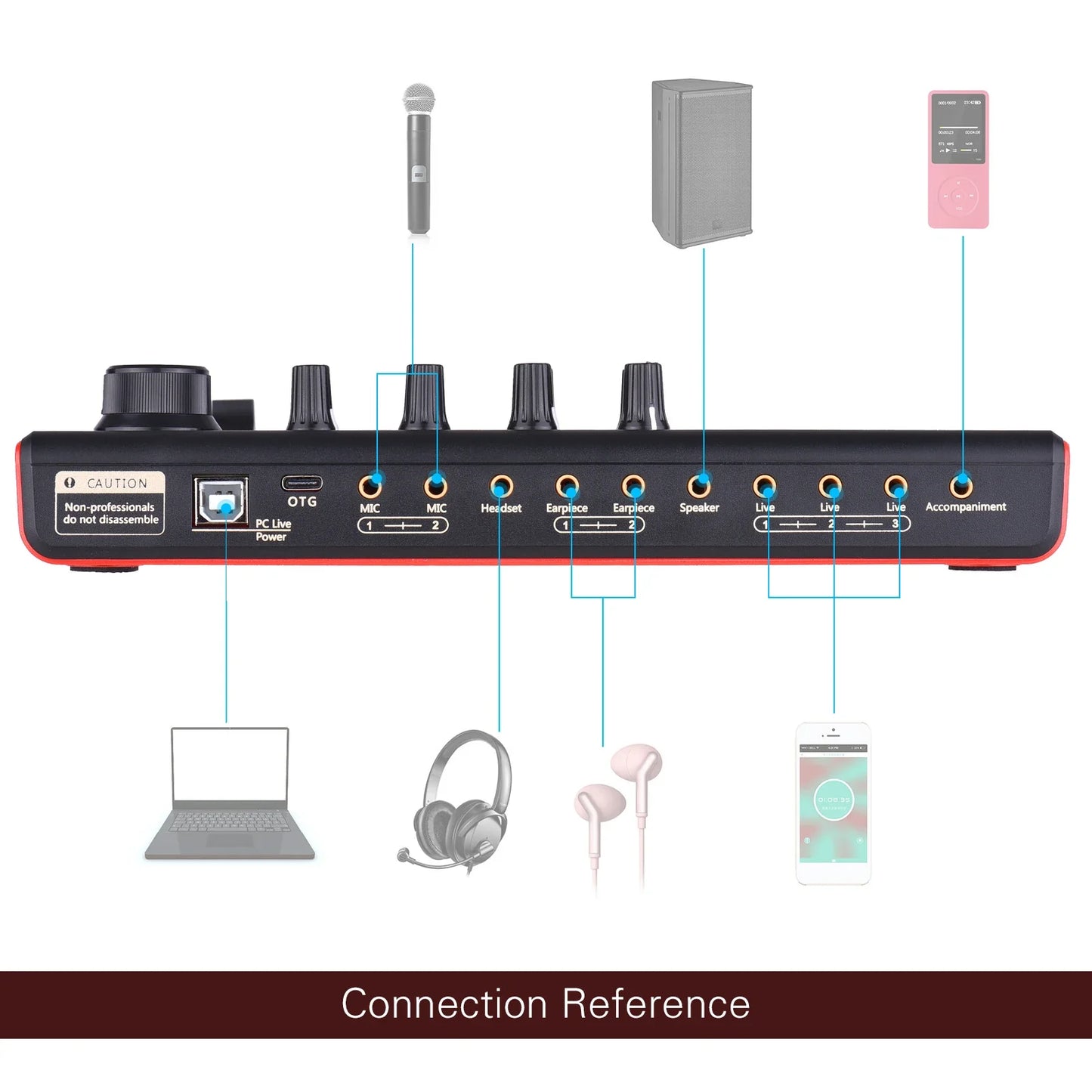 Muslady-Carte son SK300 Live, changeur de voix externe, centre commercial audio, batterie aste intégrée, effets sonores multiples