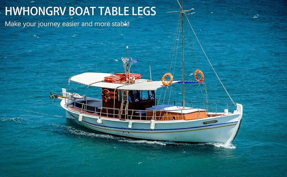 Piédestal de Table de Bateau Réglable, Poignées en Alliage d'Aluminium, Pieds de Table Amovibles pour Montres, Marine, Bateau, Yacht, Caravane, Hurhome, 19.7-28 Pouces