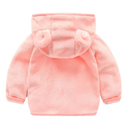 (9 Months -4 Years Old) Autumn New Simple Solid Color Long Sleeved Baby Girl Coat, Cute Hooded Children'S Clothing