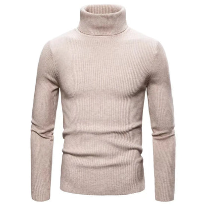 Hommes Pulls Gilets Cols Roulés Tricotés Manches Longues Couleur Unie Décontracté Coupe Slim Épais Épissure Automne Hiver