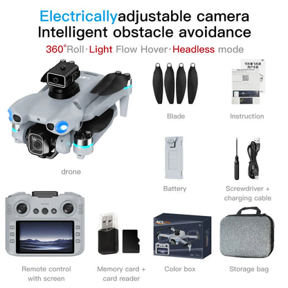 Nouveau Mini Drone caméra HD télécommande avec écran Intelligent évitement d'obstacles moteur sans brosse quadrirotor Dron jouets AE5Pro