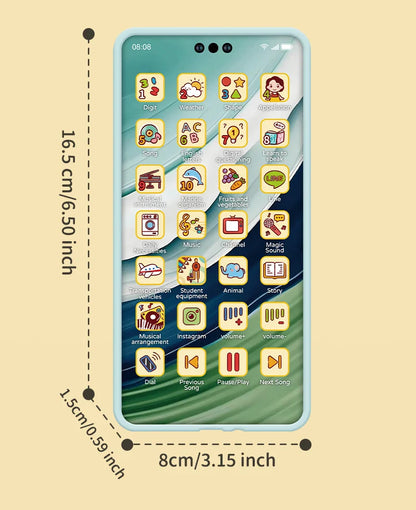 Kids Fun Learning Play Phone Baby Simulation Phone Musical Early Educational Toys English Learning Cellphone Model Toy Gifts
