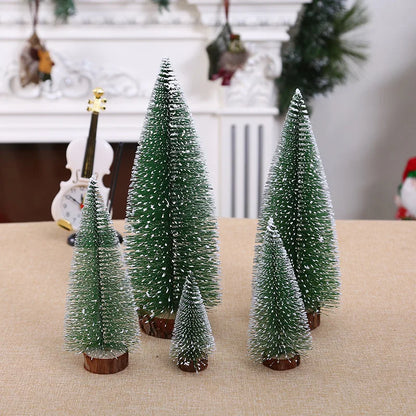 2Pcs Mini Artificial Christmas Tree Crafts Supplies Christmas Party Office Desktop Ornaments Christmas Tree Home Decorations