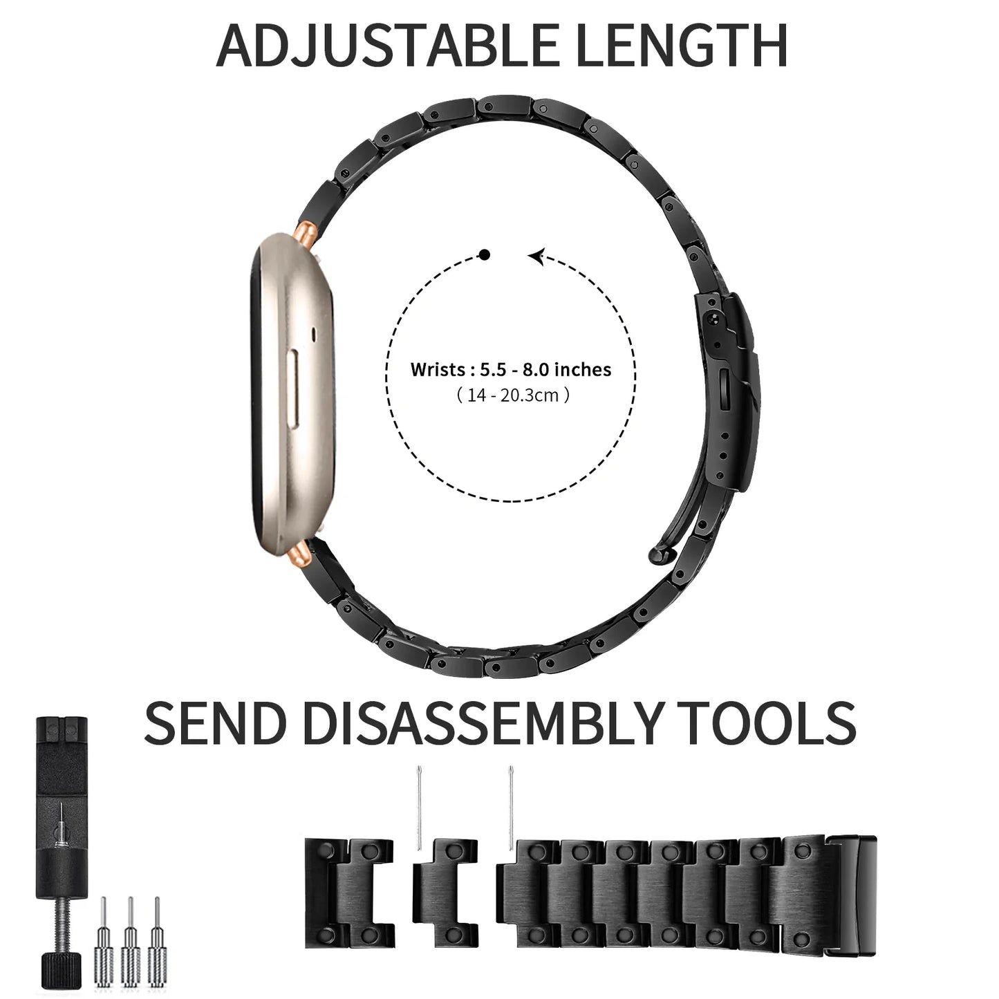 Stainless Steel Strap For Fitbit Versa 4 Sense 2 Watch Metal Wristband Loop For Fitbit Versa 3 Sense Replacement Bracelet Band