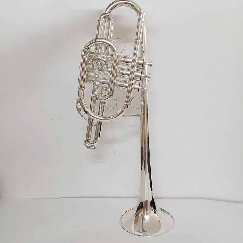 JYTR - E170 Marching Trompette B clé Plaque argentée Excellente qualité et bon son avec embouts de boîtier