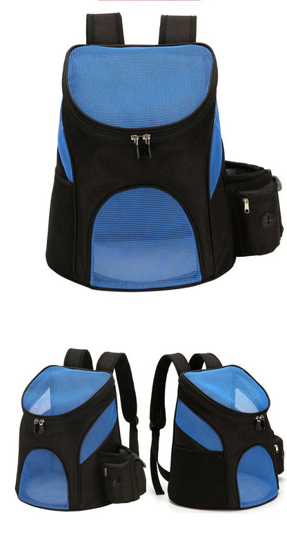 Sac à dos pliable pour animaux de compagnie, portable, pour sortir, en maille respirante, avec poche latérale, pour chat et chien
