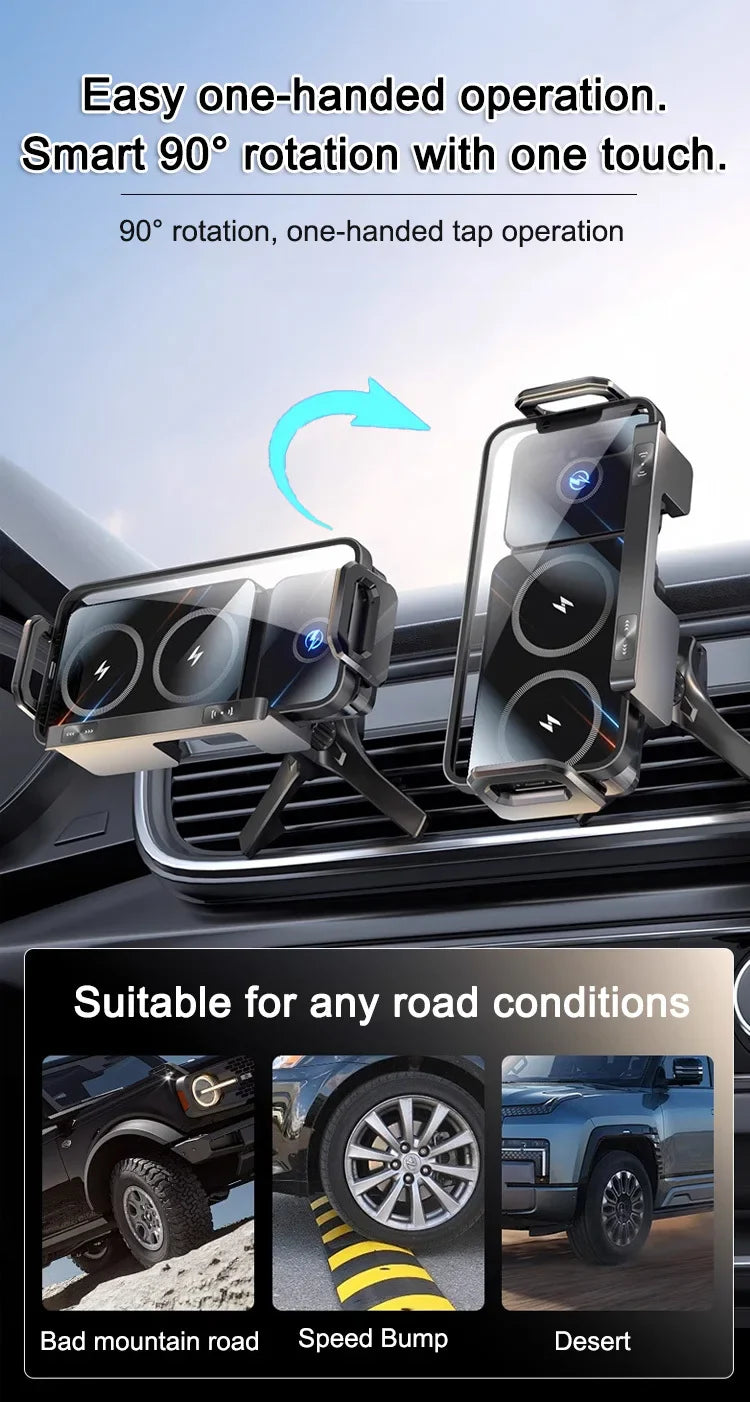Reliable Car Mount Cell Phone Holder Durable fully motorized Silent Stable clamping Cell Phone Holder Safety Intelligent Durable