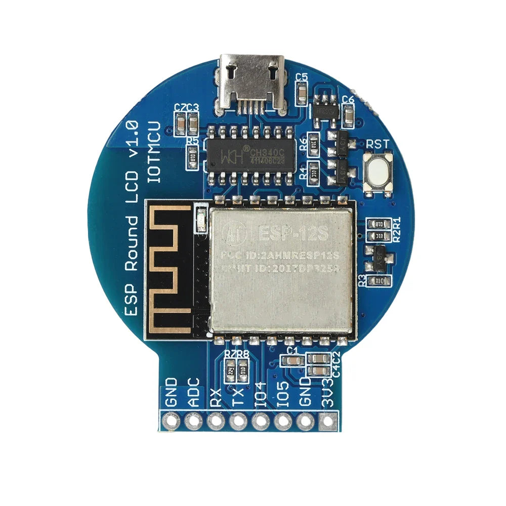 Carte de développement ESP8266 NodeMCU 6 000, 1.28 pouces, GC9A01, écran LCD rond TFT, micro USB EPS