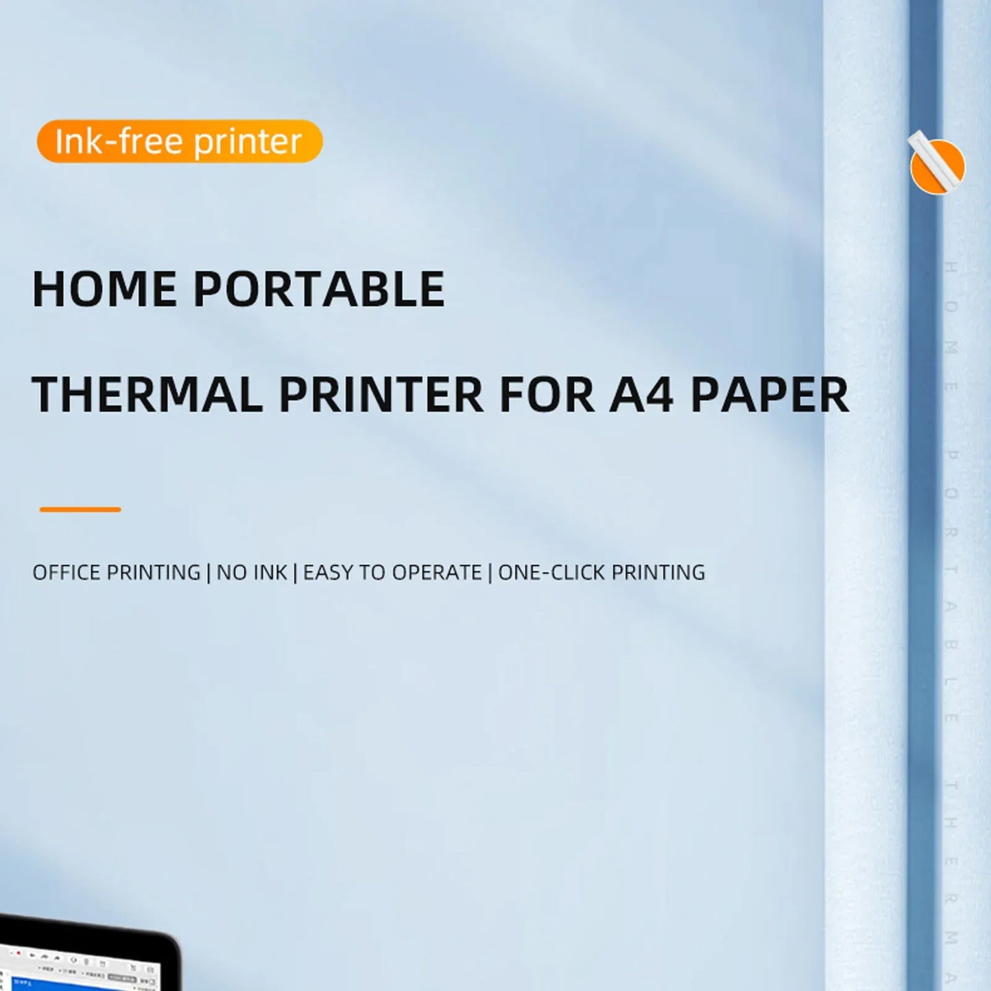 Thermal Printer 200dpi Mini Portable Bluetooth Rechargeable Inkless Thermal Printer for School  Inkless Thermal Printer