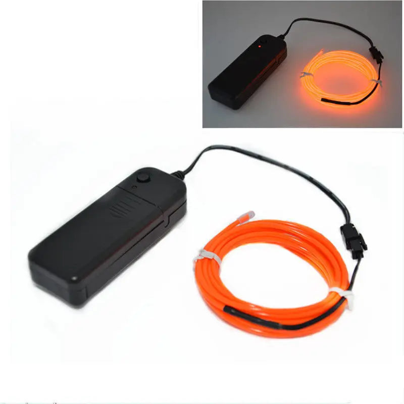 Câble lumineux EL Wire 1m/3m/5m, lumières d'ambiance intérieure de voiture, fête de danse, maison, néon, bricolage, Costumes, décoration, bande LED, lumière ambiante