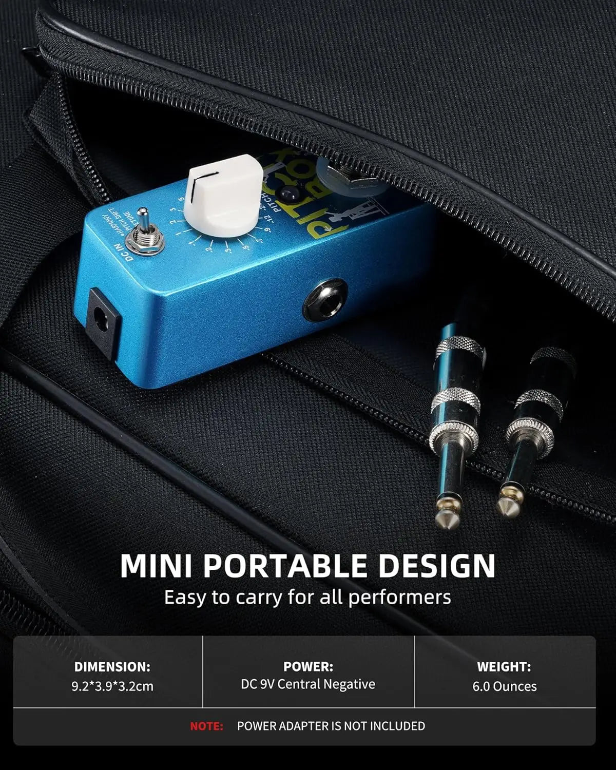 Pédale d'effet guitare mini Lekato - harmoniseur, octaver avec changement de hauteur et réglage de décalage de tonalité, True Bypass Compact Fx