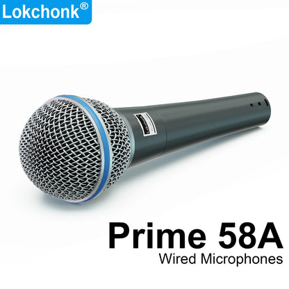 Prmie 58A Microphone dynamique cardioïde micro filaire professionnel pour scène chant karaoké Podcast Studio enregistrement Vocal