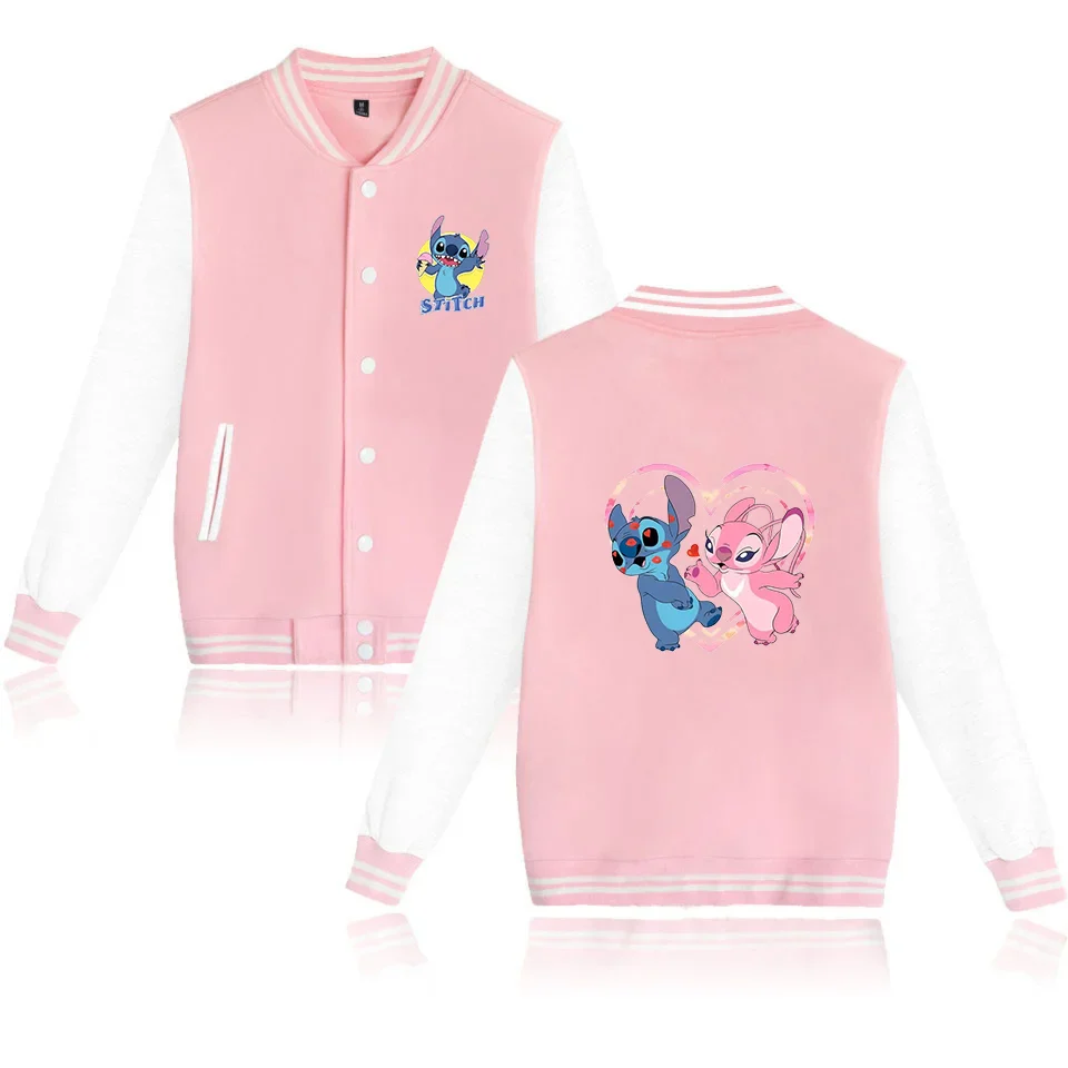 Lilo Stitch Baseball Jacket Men Women Hip Hop Harajuku Jackets Streetwear Kids Boys Girls Loose College Coats