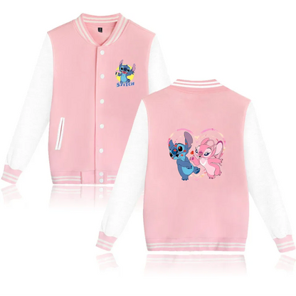 Lilo Stitch Baseball Jacket Men Women Hip Hop Harajuku Jackets Streetwear Kids Boys Girls Loose College Coats