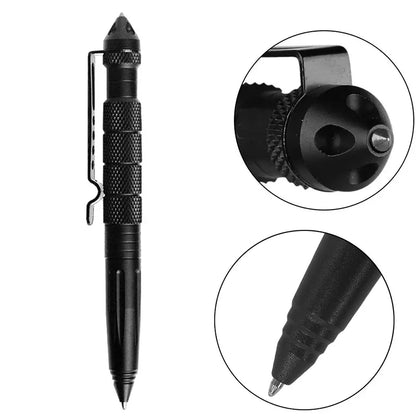 Stylo Tactique Militaire Multifonction Alliage d'Aluminium Outil de Survie Extérieur Camping Sécurité Outils de Survie Urgence Brise-verre Stylo