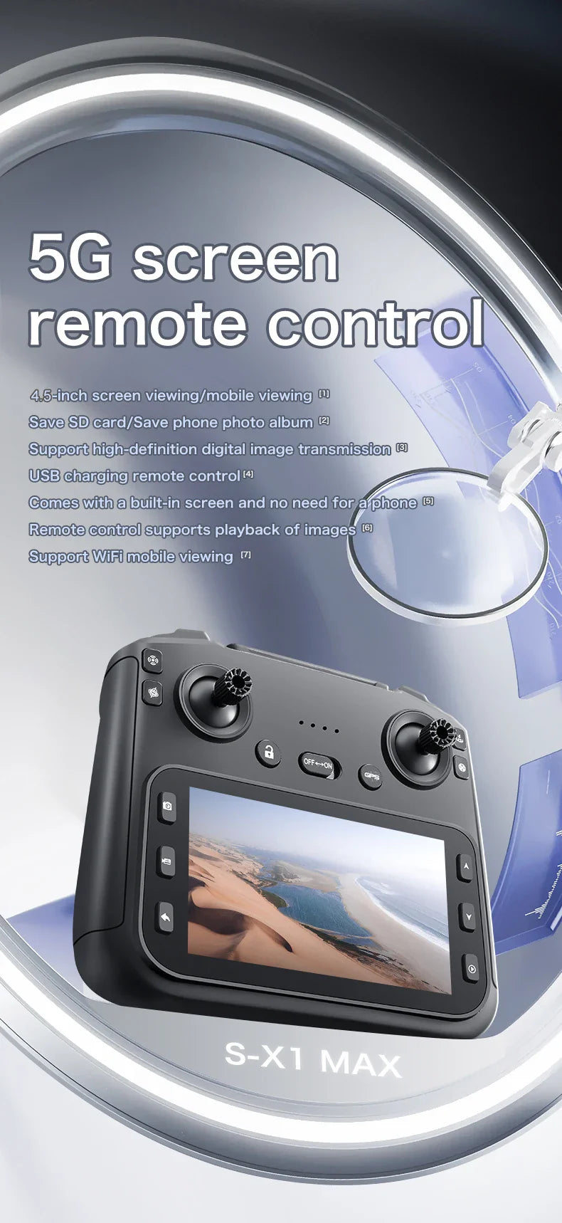 S-X1 MAX Drone GPS 4K professionnel HD EIS Caméras 3 axes Cardan aérien sans balais Écran 4.5" 5G WIFI FPV Drones RC Quadricoptère