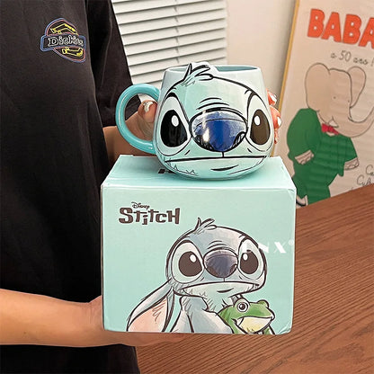 Anime Stitch Girl High-Looking Fashion Cartoon Creative Pattern Couple Milk Drinking Coffee Ceramic Mug Birthday Gifts