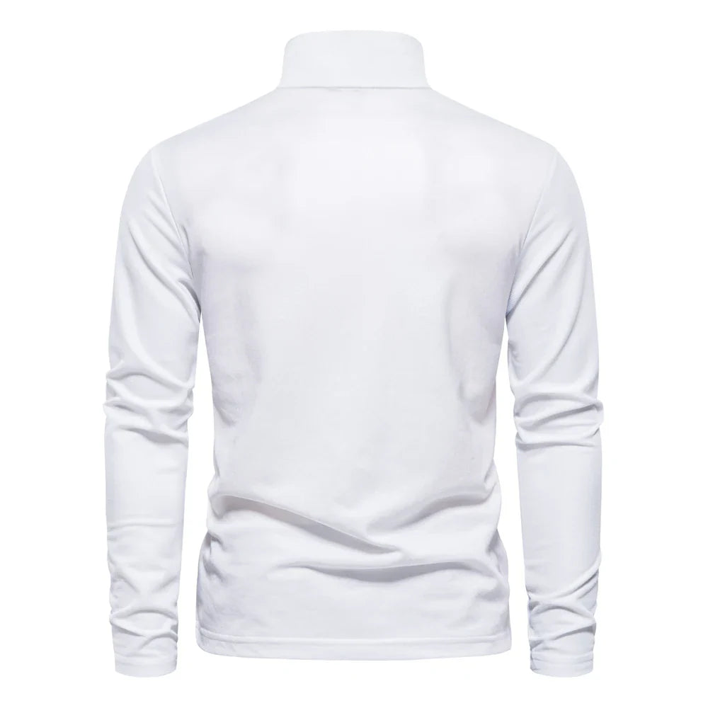 AIOPESON 2023 Nouvelle Polo Homme Broderie Cerf Chemises Manches Longues Couleur Unie Affaires Sociales Homme
