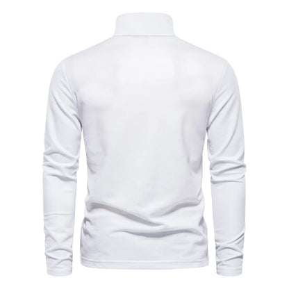 AIOPESON 2023 Nouvelle Polo Homme Broderie Cerf Chemises Manches Longues Couleur Unie Affaires Sociales Homme