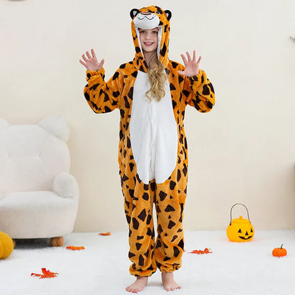 MICHLEY – Combinaison à capuche en flanelle motif Capybara pour enfant, pyjama, grenouillère, déguisement pour Halloween, pour garçon et fille